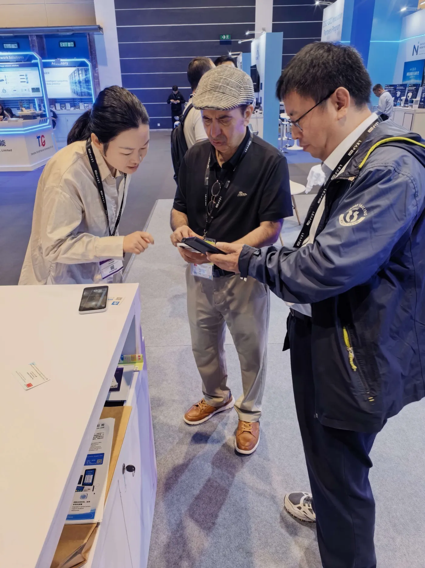 A mobile service demonstration with visitors