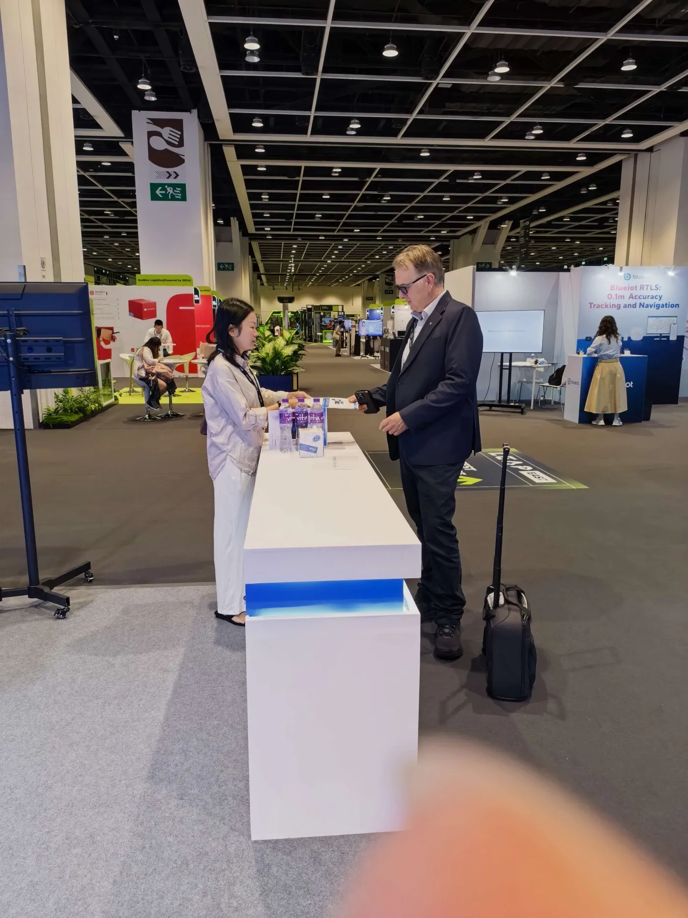 One-to-one conversation with an exhibition visitor